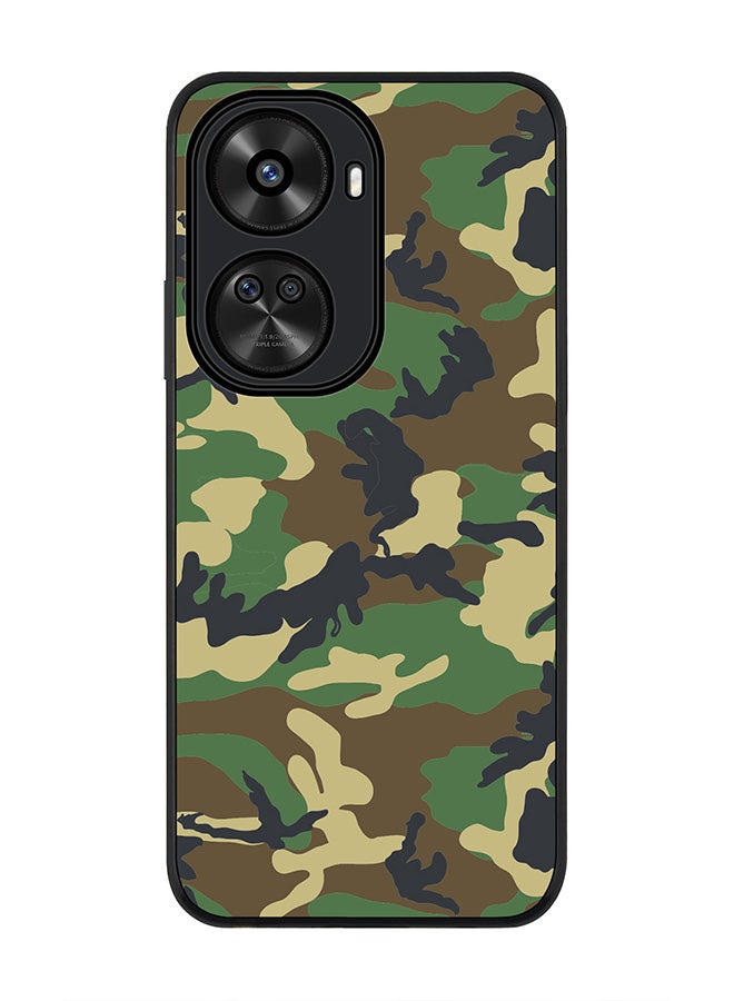 Stylizedd Rugged Black edge case for Huawei nova 12 SE / Huawei nova 11 SE 4G, Slim fit Case Flexible Rubber Edges Anti Drop TPU Gel Thin Cover - Jungle Camo - Image 1