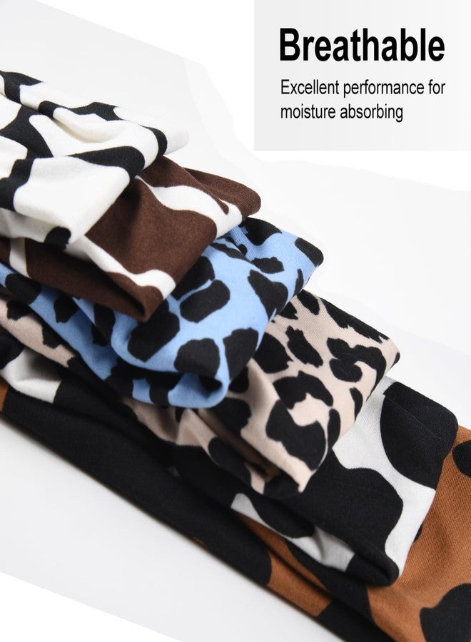 مِيلِيبْرُوتِيا مجموعة من 6 ربطات شعر مطبوعة بنقشة جلد الحيوانات للنساء من ميليبروتيا، ربطة شعر عريضة قابلة للتمدد، ربطة شعر مانعة للانزلاق، ربطات شعر بتصميم عقدة ملتوية، ربطات شعر عتيقة للنساء والفتيات. - Image 3