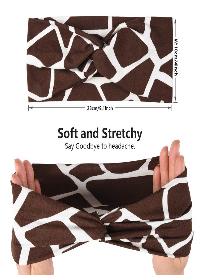 مِيلِيبْرُوتِيا مجموعة من 6 ربطات شعر مطبوعة بنقشة جلد الحيوانات للنساء من ميليبروتيا، ربطة شعر عريضة قابلة للتمدد، ربطة شعر مانعة للانزلاق، ربطات شعر بتصميم عقدة ملتوية، ربطات شعر عتيقة للنساء والفتيات. - Image 2