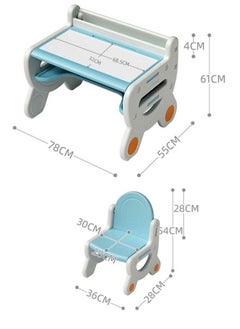 Multifunction Kid's Table and Chair Set Multipurpose Use Safe Concave Design Multiple Storage Study Desk with Built in Tablet Holder Bookshelf Under Desk Storage Rack and Ergonomic Design Stable and Lightweight Chair for Learning Studying Workstation 78x55x61 and 36x28x54 cm - pzsku/Z7228A0FD2FAEAC08AA04Z/45/_/1737798213/f950517e-0765-4cb4-a33b-0ba6ed2f0b76