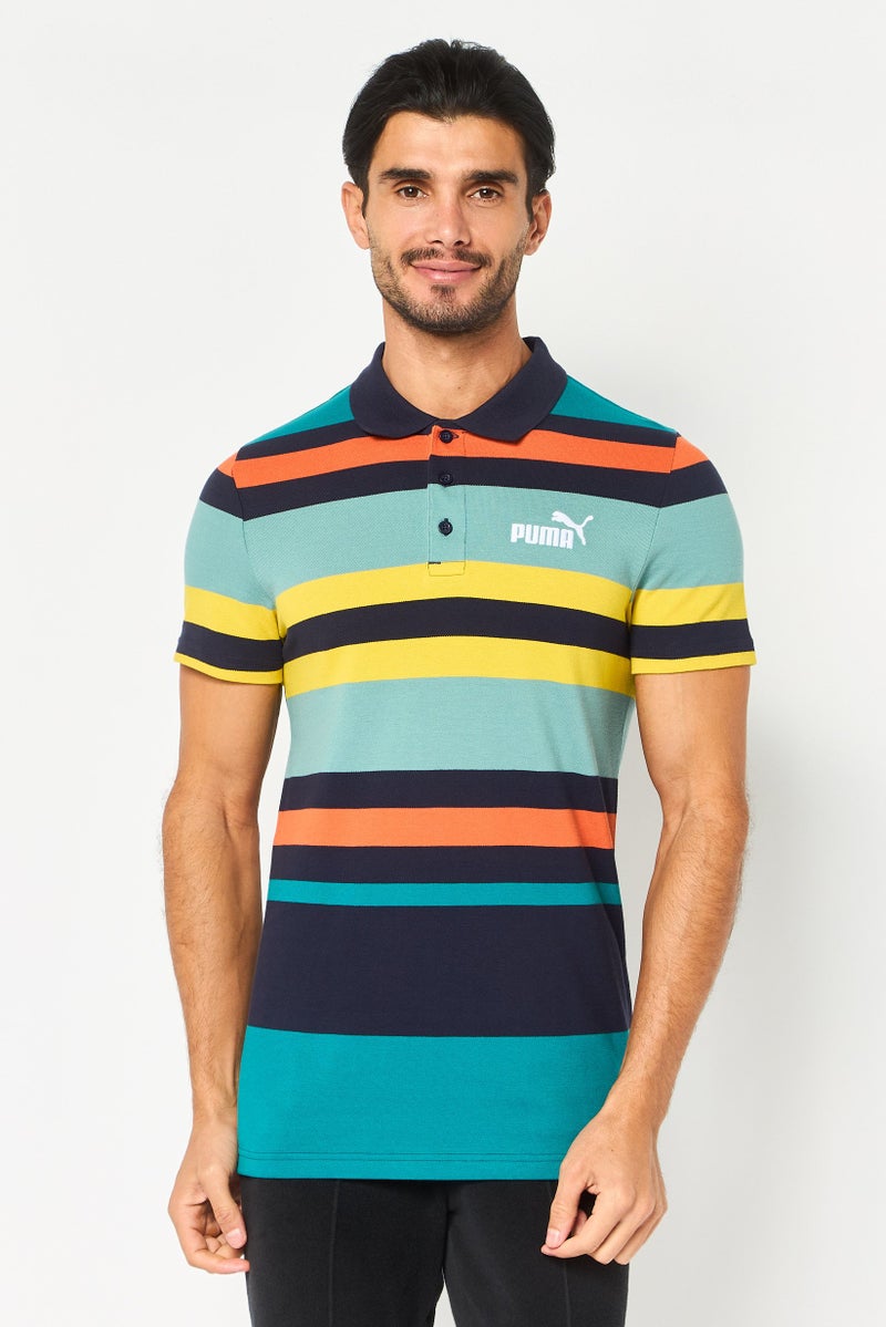 PUMA Men Slim Fit Short Sleeve Embroidered Logo Outdoor Polo Shirt, Multicolor - Image 1