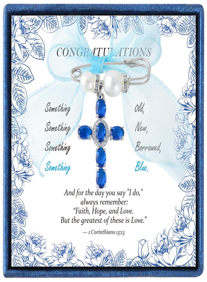 LIKEYO Something Blue Gift for Bride - LIKEYO Wedding Keepsake Gifts Something Blue Bouquet Charm for Bride, Bridal Shower Pins for Bouquets, Garter, Dress, Shoe form Mom Grandma Sister Friend, Bridal Accessories - Image 1