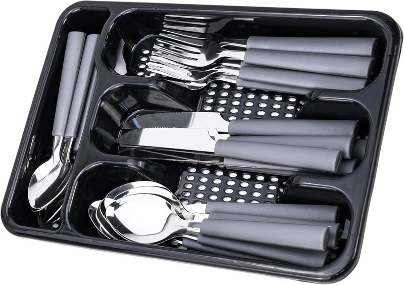 High quality Cutlery Set, 25 Piece Set(Knives, Spoons, Forks, Teaspoons, TableWare Box-Grey (CS-25-102) - Image 3