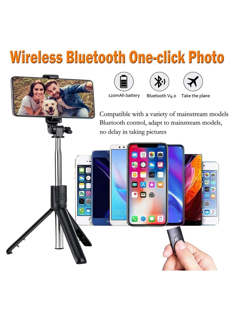 ELTRAZONE Selfie Stick, Extendable Selfie Stick with Wireless Remote and Tripod Stand, Portable, Lightweight, Compatible with All Smartphone and Mobile - Image 2