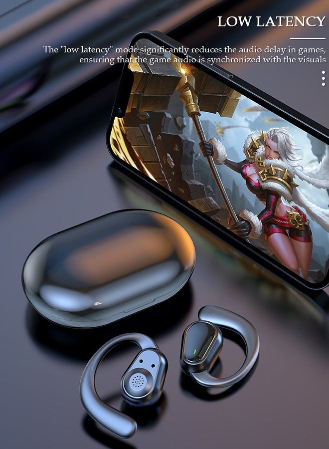 DUNISO Wireless Headphones Bluetooth Ear Clip Noise-cancelling Earphones with Wireless Charging Case Digital Display Touch Control Bluetooth 5.3 Waterproof for Running Sport Gym - Image 5