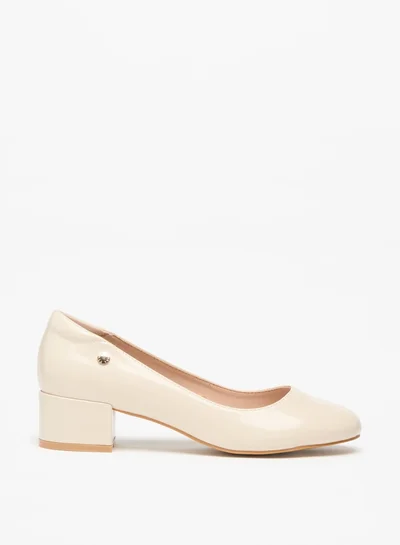 Flora Bella By Shoexpress Women's Solid Slip-On Pumps with Block Heels