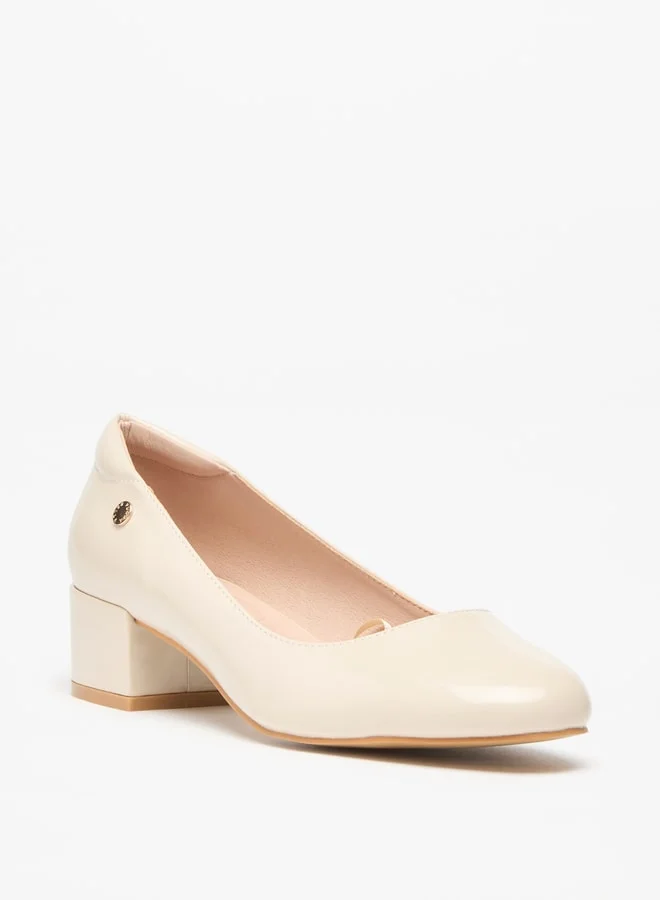 Flora Bella By Shoexpress Women's Solid Slip-On Pumps with Block Heels