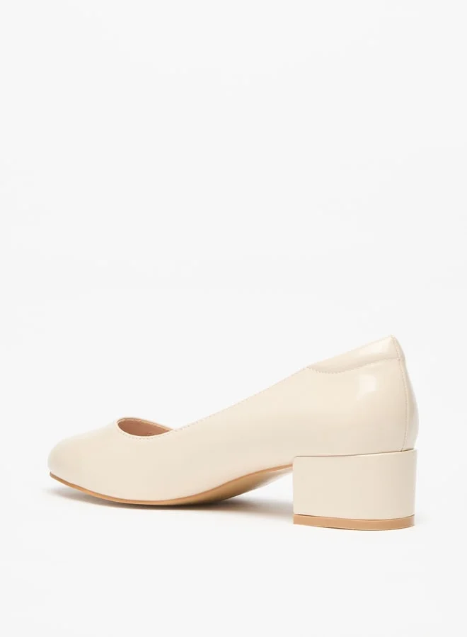 Flora Bella By Shoexpress Women's Solid Slip-On Pumps with Block Heels