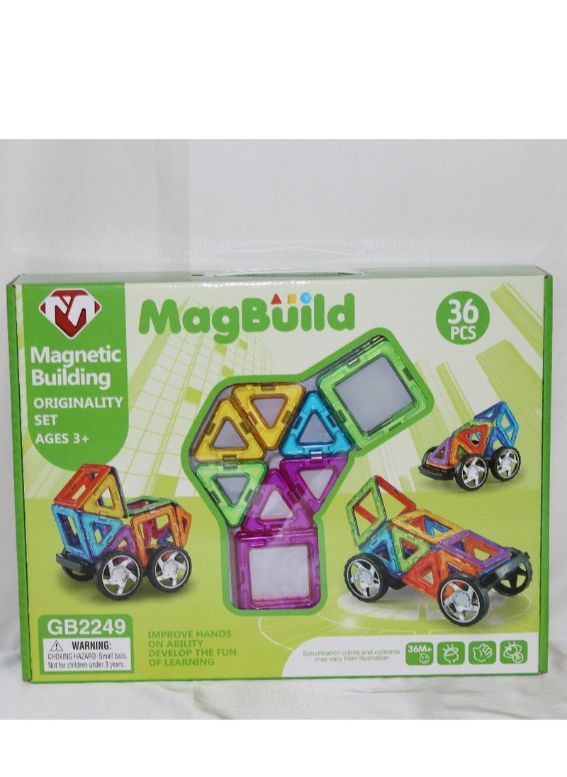 Mag Building MagBuild Magnetic Building – Originality Set (36 Pieces)  - Image 1