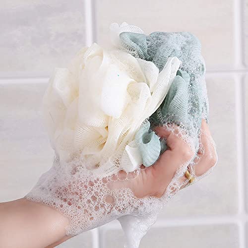 TCOTBE 4 Pack Loofah Bath Sponge Lace Mesh,Sponge Loofahs, Multi Color Bath Loofah Sponge Assortment for Silky Skin, Full Cleanse Lather Luxurious Bathing Accessories - Image 2