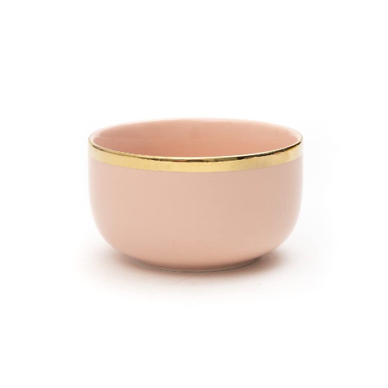 EZ Life Urbane Select Class Series Bowl - Pack of 2-4.5 Inch Dinner Bowl 350 ml - Glossy Lotus Pink Colour with Gold Lining -Matte Finish Serving Bowls - Home Kitchen - Serveware - Image 2