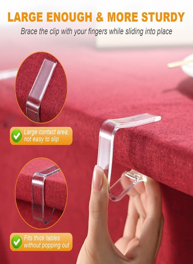 ELEBOX Clear Table Cloth Holder Clips 12 Pcs, Windproof Tablecloth Clips for Outdoor Desk, Non Slip TableCover Clamps, Table Skirt Clips for Party Camping Picnic - Image 4