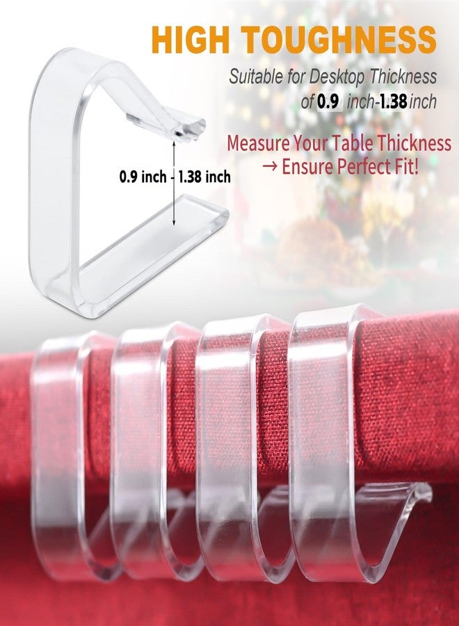 ELEBOX Clear Table Cloth Holder Clips 12 Pcs, Windproof Tablecloth Clips for Outdoor Desk, Non Slip TableCover Clamps, Table Skirt Clips for Party Camping Picnic - Image 2