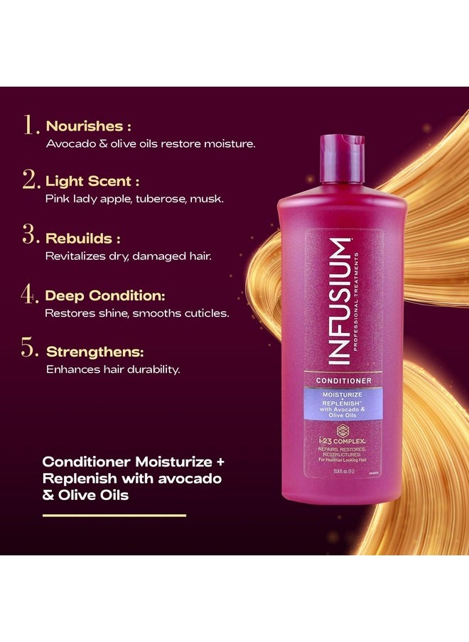 Infusium - Infusium Moisturize and Replenish Conditioner - Hair Conditioner for Dry Hair - With Avocado and Olive Oils - Conditioner for Women - 33.8 oz - Image 1