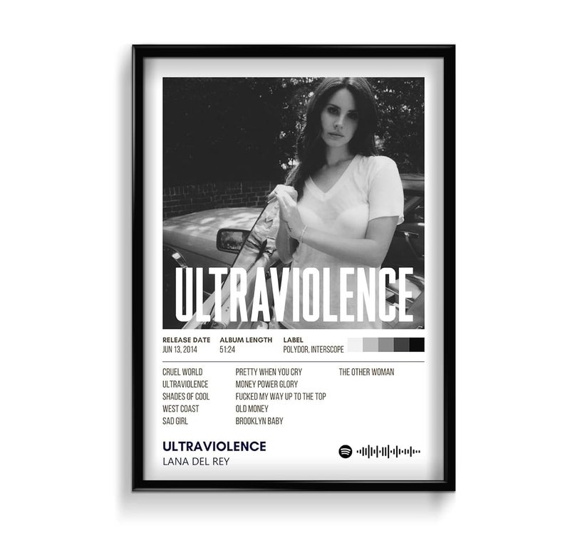 Lana Del Rey Ultravoilence UnFramed Poster For Home Aesthetic Wall Decoration | Lana Del Rey Singer Wall Poster (13 x 19 Inch Unframed) 300 GSM Mate Finish Board Paper With Peal & Stick Tape. 