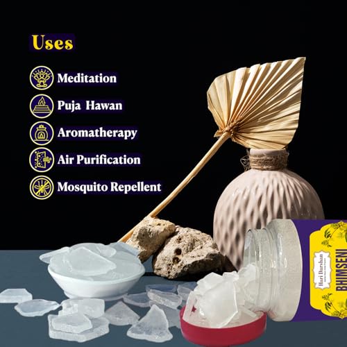 Hari Darshan Bhimseni Camphor 250g | Pure & Natural Bhimseni Kapoor for Pooja, Havan, Meditation, Room Freshener | Camphor for Home Purification, Aromatherapy & Skin Care | Kapoor Kapur Karpuram - Image 4