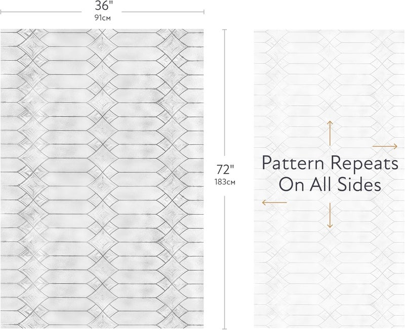 Artscape Gatehouse Large 36 x 72 Inch Window Film, Made in USA – Provides Privacy, Non-Adhesive, Textured Leaded Glass Pattern, UV Protection, Easy to Apply and Removable - Image 3