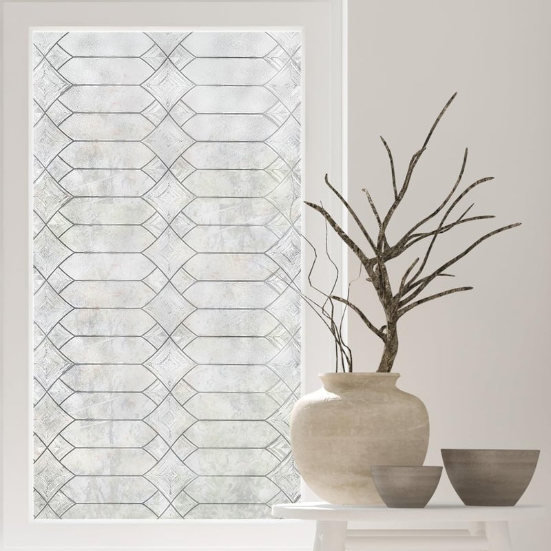 Artscape Gatehouse Large 36 x 72 Inch Window Film, Made in USA – Provides Privacy, Non-Adhesive, Textured Leaded Glass Pattern, UV Protection, Easy to Apply and Removable - Image 2