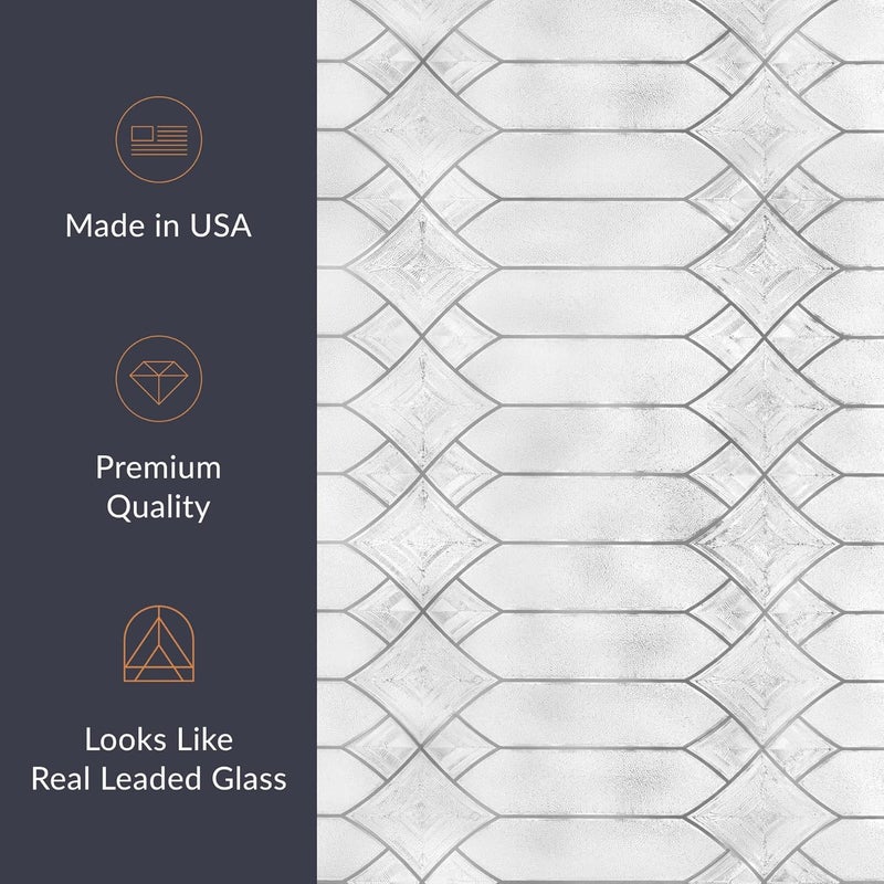 Artscape Gatehouse Large 36 x 72 Inch Window Film, Made in USA – Provides Privacy, Non-Adhesive, Textured Leaded Glass Pattern, UV Protection, Easy to Apply and Removable - Image 5