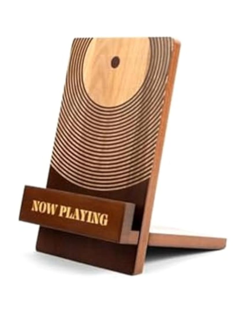 KASTWAVE Record Display Stand, Record Storage Stands, Vinyl Record Stand, Album Display Solid Wood Stand, Tabletop Vinyl Record Holder & Album Display, Tabletop Record Holder, Stylish Record Organization Racks - Image 1