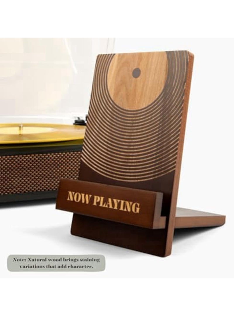 KASTWAVE Record Display Stand, Record Storage Stands, Vinyl Record Stand, Album Display Solid Wood Stand, Tabletop Vinyl Record Holder & Album Display, Tabletop Record Holder, Stylish Record Organization Racks - Image 4
