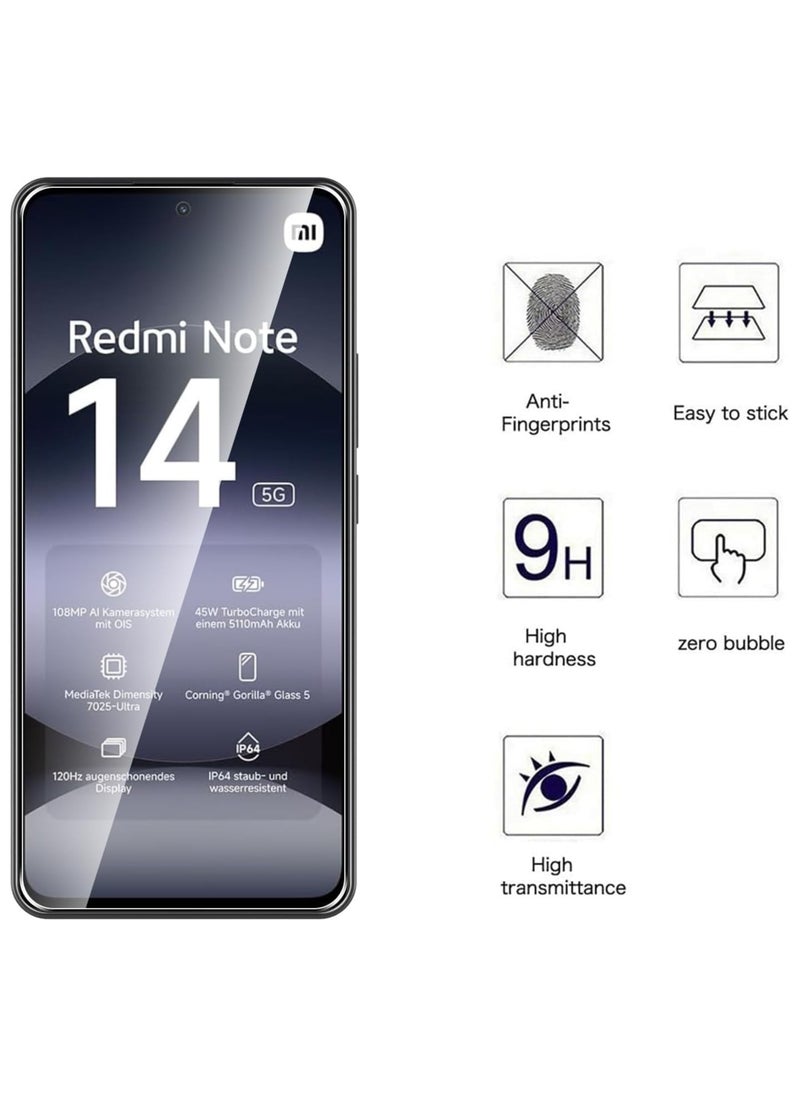 TWEGGON Screen Protector for Redmi Note 14, Tempered Glass Screen Protector for Redmi Note 14 6.67" Clear  - Image 2