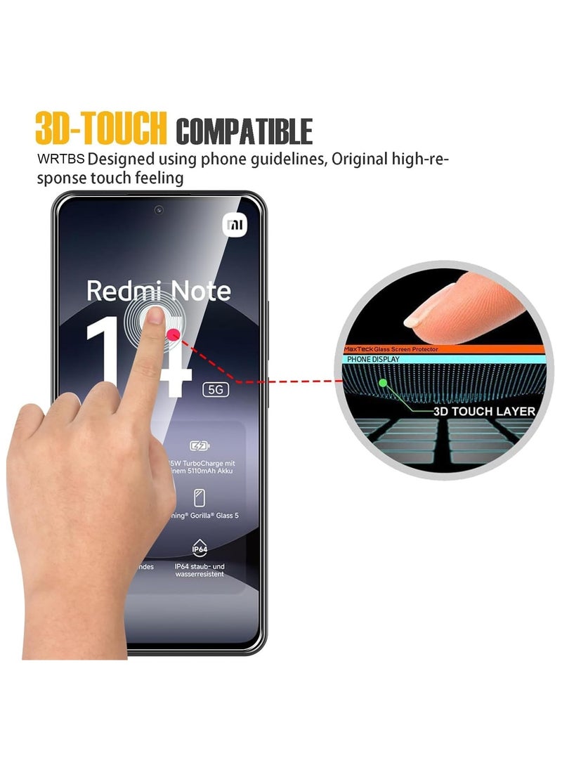 TWEGGON Screen Protector for Redmi Note 14, Tempered Glass Screen Protector for Redmi Note 14 6.67" Clear  - Image 3