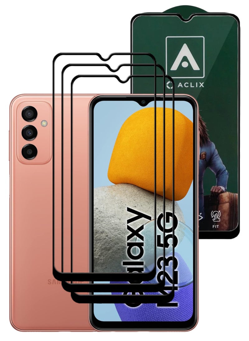 ACLIX 3 Pieces Antistatic ESD Dustproof Premium Quality High Definition Tempered Glass Screen Protector Designed For Samsung Galaxy M23 - Image 1
