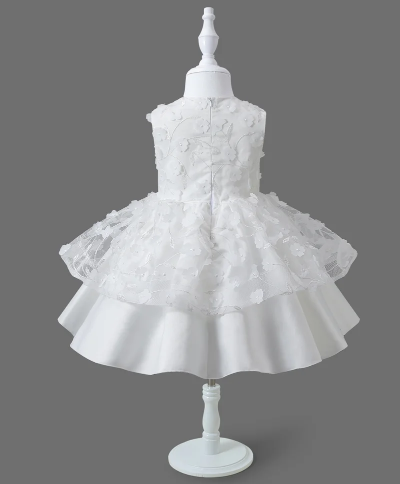 Mark & Mia Mark & Mia Round Neck Embroidered Frock - White