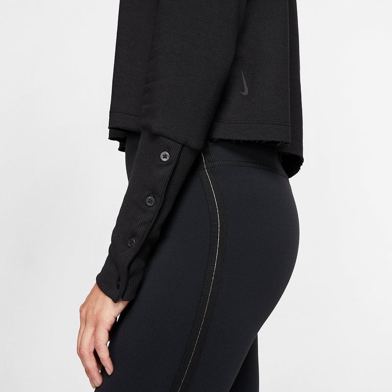 Nike (WMNS) Nike Yoga Luxe Crop Training Hoodie 'Black' - Image 1