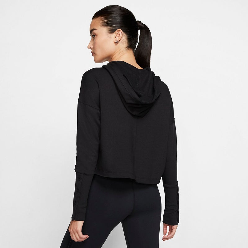 Nike (WMNS) Nike Yoga Luxe Crop Training Hoodie 'Black' - Image 2