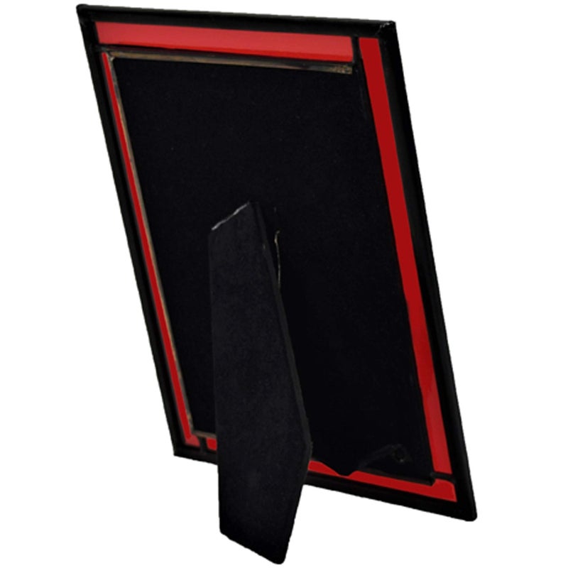 J Devlin Glass Art Red Stained Glass Picture Frame for Home D?cor  Office  Desk  Table Top 5x7 Photo Horizontal Vertical Easel Back Series J Devlin - Image 4