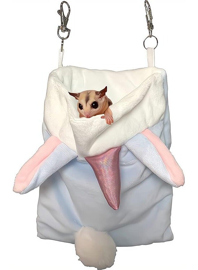 GMORO Pet Hanging Sleeping Pouch for Sugar Glider,Small Animals Hammock Cage Accessories,Warm Sleep Bag for Squirrel Hamster Marmosets Small Pets,Blue - Image 1