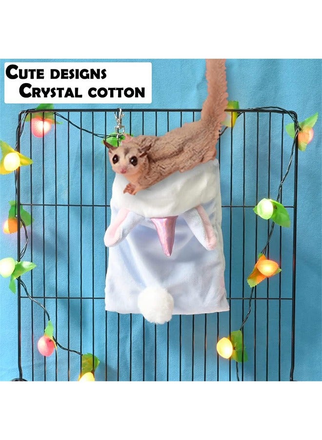 GMORO Pet Hanging Sleeping Pouch for Sugar Glider,Small Animals Hammock Cage Accessories,Warm Sleep Bag for Squirrel Hamster Marmosets Small Pets,Blue - Image 2