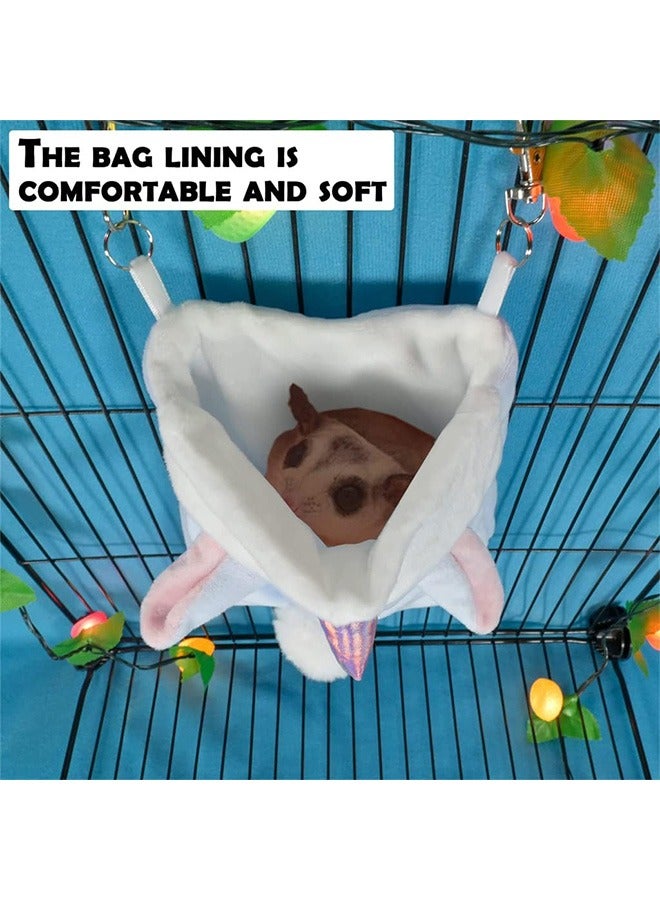GMORO Pet Hanging Sleeping Pouch for Sugar Glider,Small Animals Hammock Cage Accessories,Warm Sleep Bag for Squirrel Hamster Marmosets Small Pets,Blue - Image 3