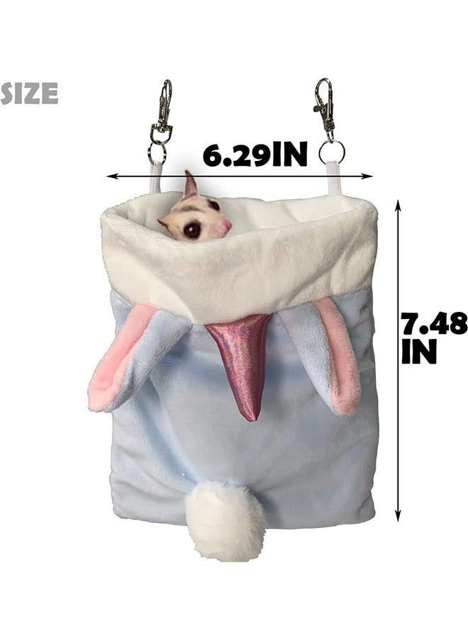 GMORO Pet Hanging Sleeping Pouch for Sugar Glider,Small Animals Hammock Cage Accessories,Warm Sleep Bag for Squirrel Hamster Marmosets Small Pets,Blue - Image 4