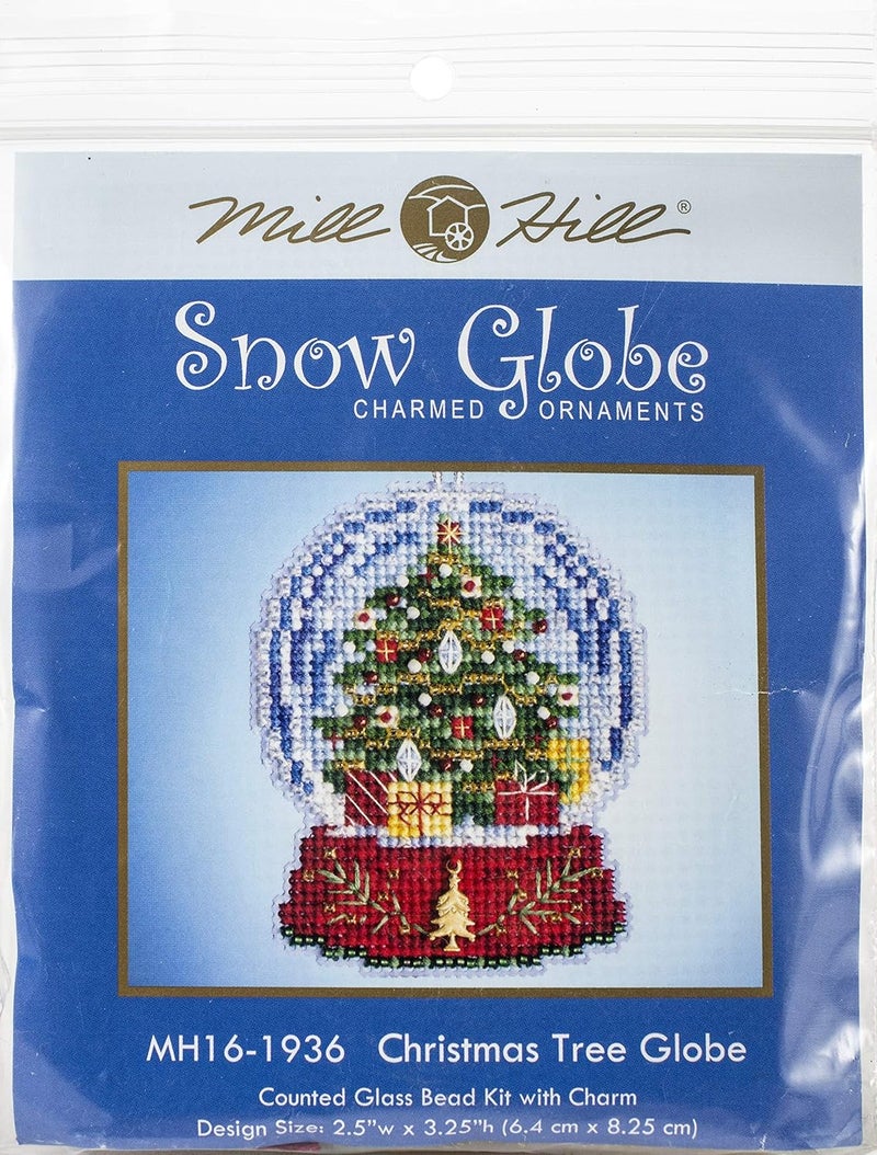 Mill Hill Christmas Tree Snow Globe Beaded Counted Cross Stitch Charmed Ornament Kit 2019 Snow Globes MH161936 - Image 1
