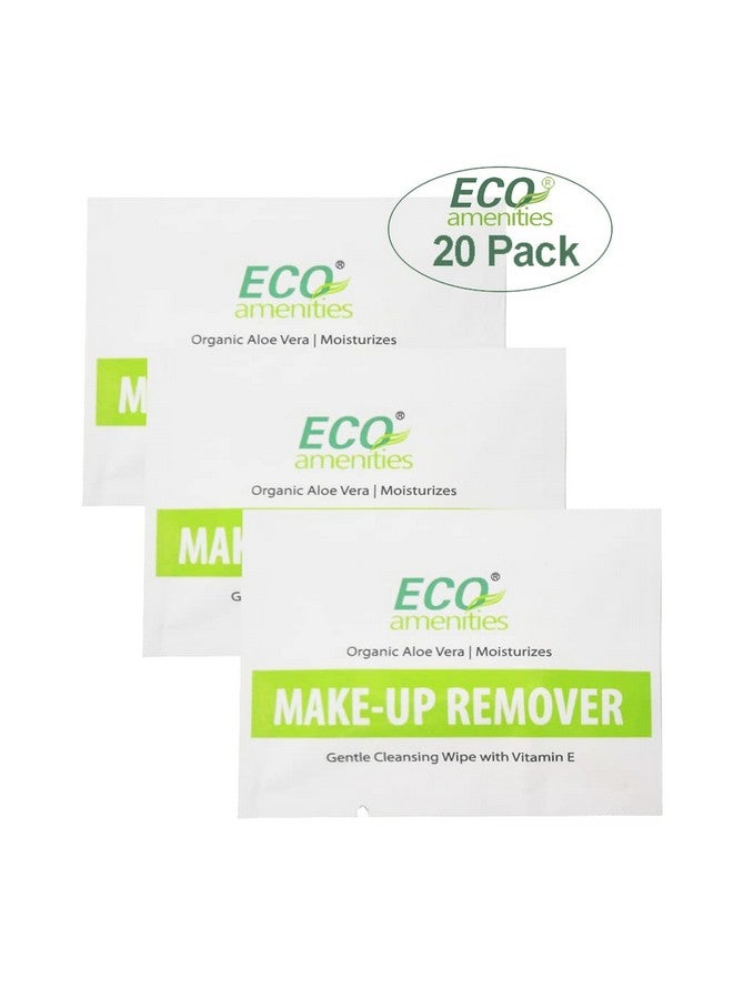ECO Amenities ECO Amenities 20 Count Makeup Remover Wipes with Aloe Vera and Vitamin E Individually Wrapped Facial Towelettes Skin Cleansing Wipes  - Image 4