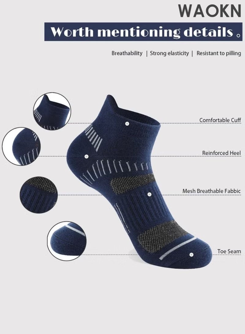 WAOKN Men and women Athletic Socks (5-Pack) - Low Cut, Sweat-Wicking , Odour-Resistant, All-Season Comfort - Ideal for Active Lifestyles , Running & Everyday Wear - Ultimate Socks for Men and women Collection , unisex . - Image 3