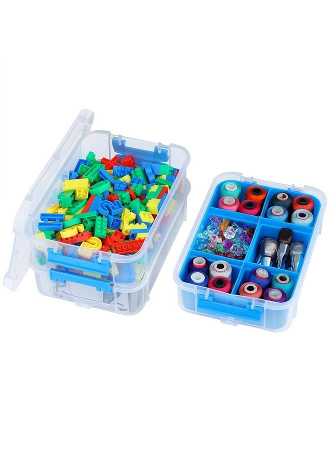 HOLLIO plastic boxes for Storage transparent boxes for storage, Portable & Stackable Space Saving Organiser with Lid for Medicine, Jewelry, Buttons, Beads (3 TIER WITH 1 TRAY, Red) - Image 5