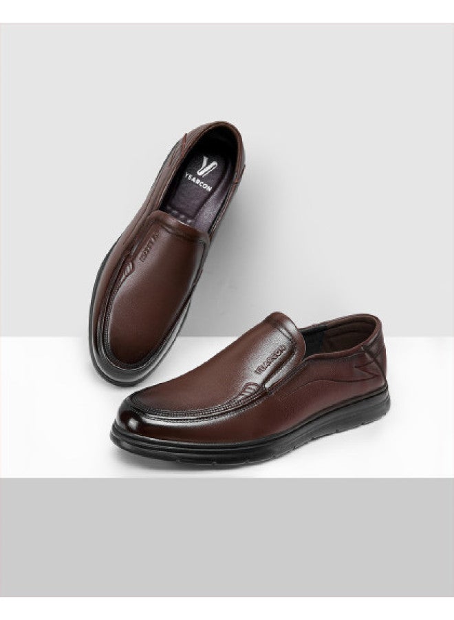 یاركون 【Genuine Leather】 أحذية رجالية مريحة بدون رباط للخريف، أحذية قيادة خفيفة الوزن، أحذية جلدية مريحة للتنقل - Image 1