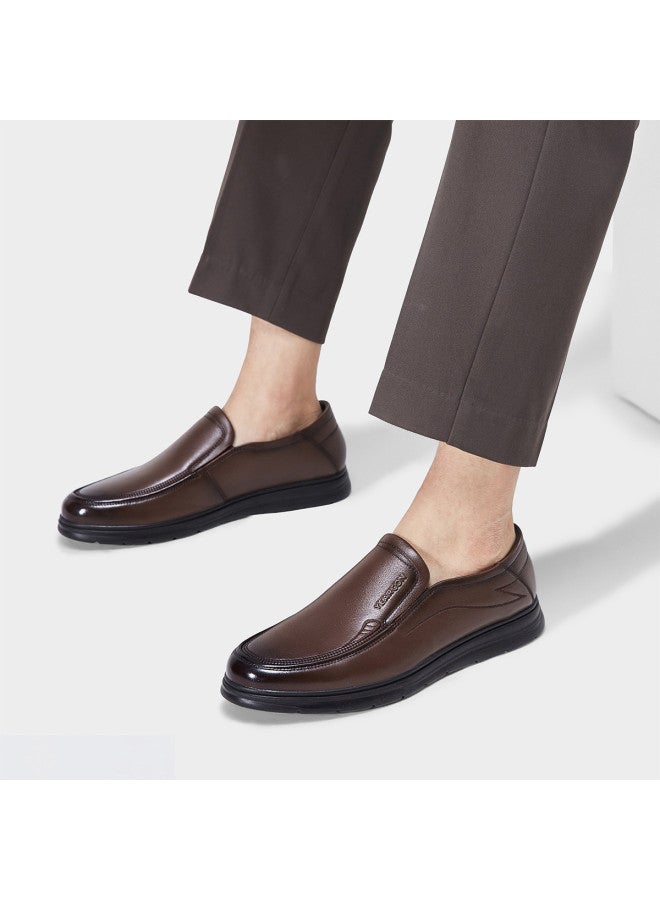 یاركون 【Genuine Leather】 أحذية رجالية مريحة بدون رباط للخريف، أحذية قيادة خفيفة الوزن، أحذية جلدية مريحة للتنقل - Image 5