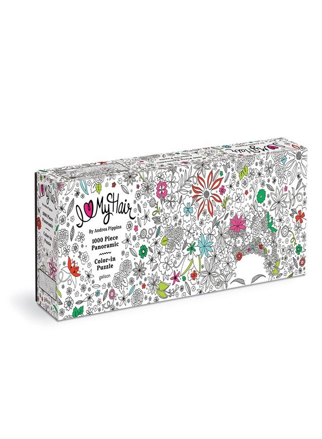 Galison Andrea Pippins Flowers in Your Hair Color-in 1000 Piece Panoramic Puzzle from Galison - Once Complete Color in The 39" x 14" Landscape Puzzle, Thick & Sturdy Pieces, Challenging Activity for Adults - Image 2