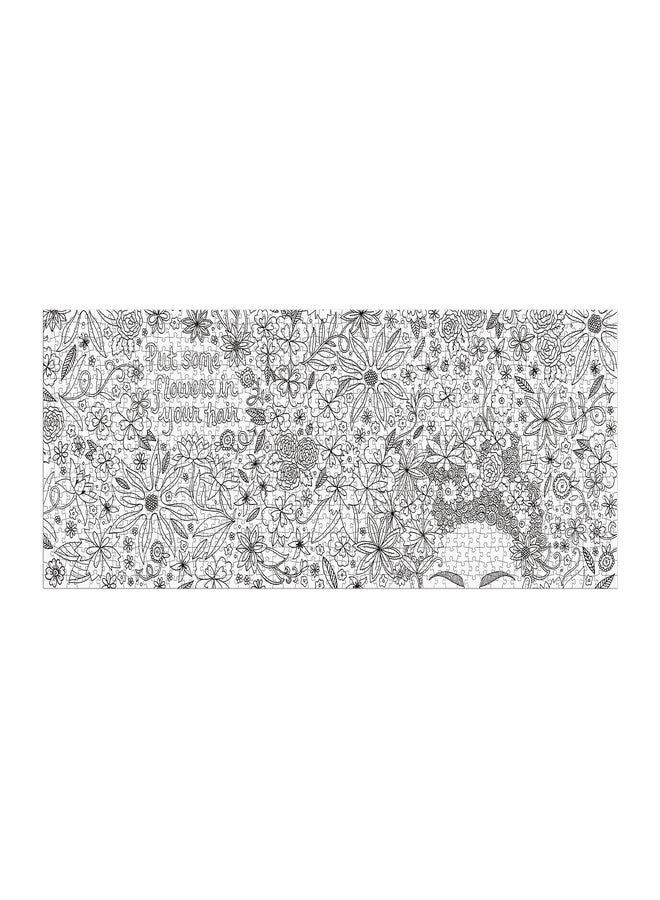 Galison Andrea Pippins Flowers in Your Hair Color-in 1000 Piece Panoramic Puzzle from Galison - Once Complete Color in The 39" x 14" Landscape Puzzle, Thick & Sturdy Pieces, Challenging Activity for Adults - Image 4