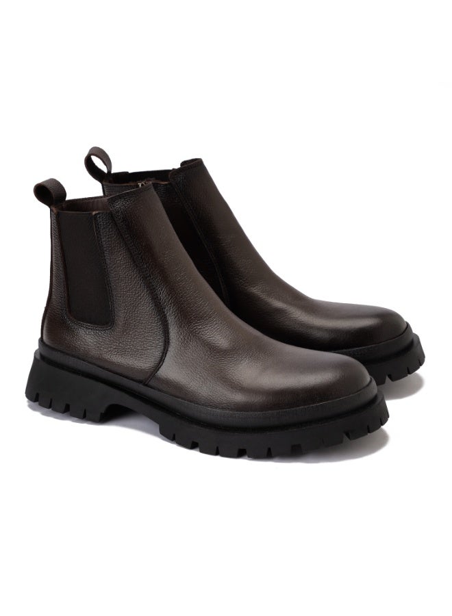 Men's half-boot with a distinctive zipper, made of elegant natural leather and a slip-resistant Turkish rubber sole. - Image 1