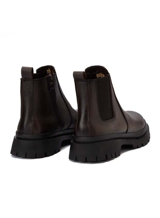 Men's half-boot with a distinctive zipper, made of elegant natural leather and a slip-resistant Turkish rubber sole. - Image 2