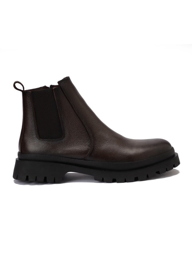 Men's half-boot with a distinctive zipper, made of elegant natural leather and a slip-resistant Turkish rubber sole. - Image 3