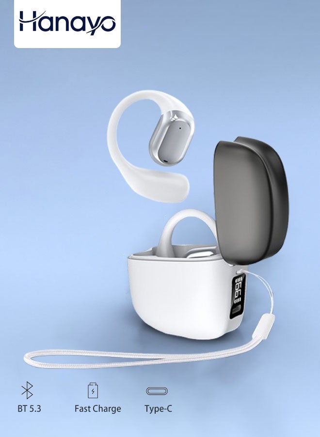 هانايو Hanayo Wireless Earphones Open Ear Headphones Wireless Headset Portable Design Led Display Lightweight Suitable For Outdoor