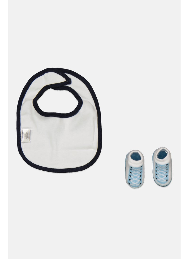 Russell Athletic Toddlers Boy 2 Pieces Camouflage  Bib And Booties Set, Sky Blue - Image 2