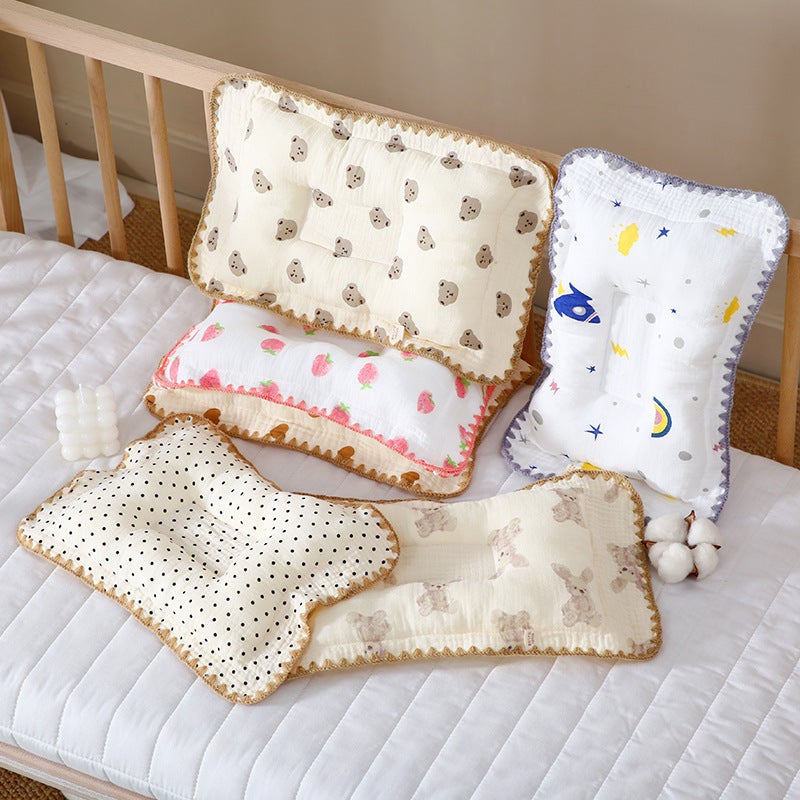 Baby Shaped Pillow Four Seasons Universal Anti-Deflection Head Flat Head Baby Pillow Breathable Correction Eccentric Head Newborn Baby Gift - Image 1